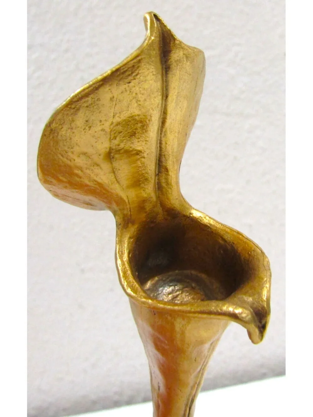 Pair Art Nouveau German Cast Brass Calla Lily Candlesticks attr. Richard Müller